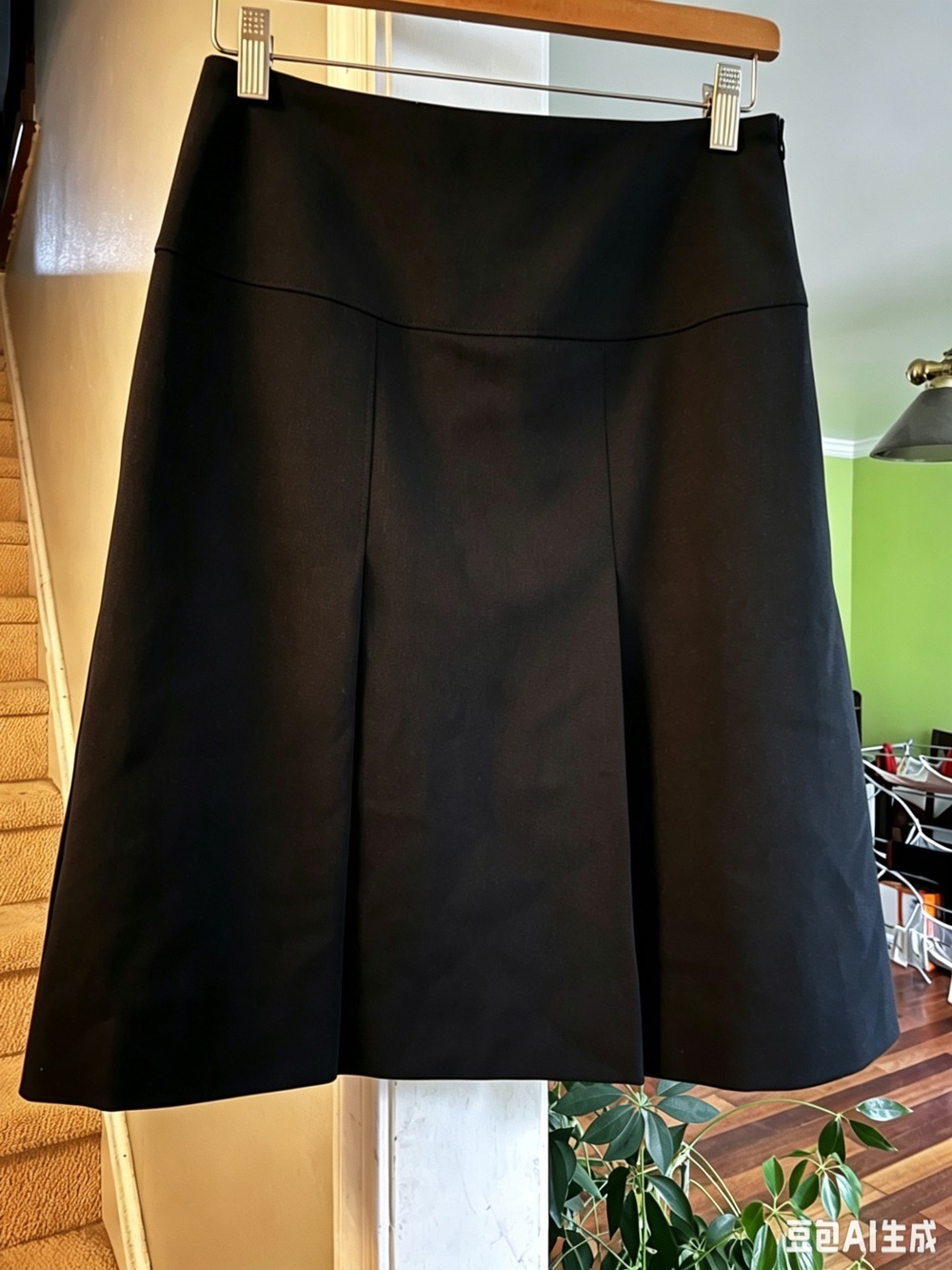 Akris Punto Pleated skirt Wool Size 6 Black